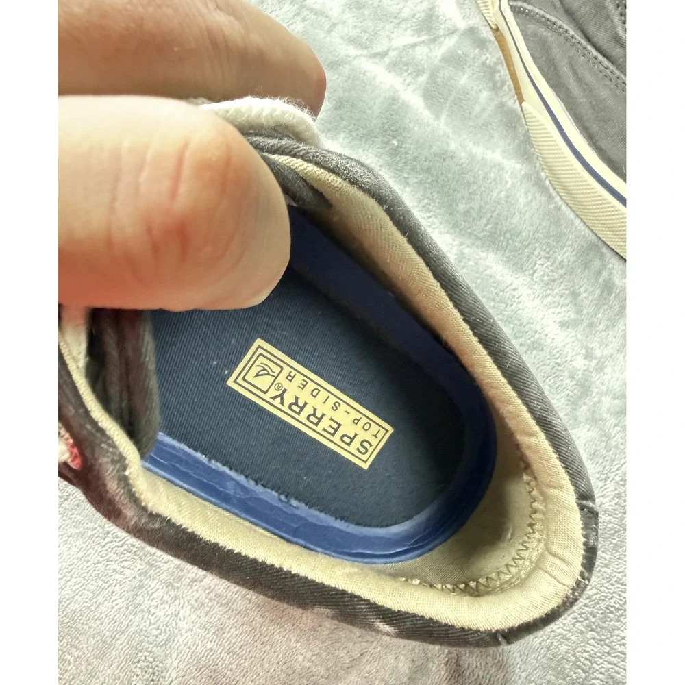 Sperry Top-Sider Shoes Mens Size 8.5 Gray Canvas‎ Lace Up Sneakers Boat Casual
